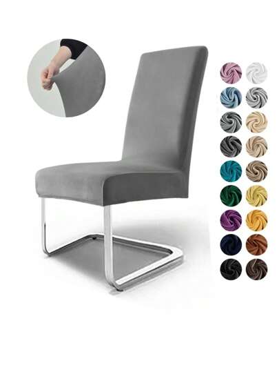 1/4 pièces Housses de chaise de salle à manger de couleur unie, housses de siège de chaise en velours doux, housses universelles stretch pour chaise de cuisine, de bureau, de banquet, de mariage