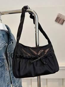 1pc New Fashion Korean Gentle Pleated Shoulder Bag Girls All-Match Ins Underarm Bag Pleated Casual Soft Summer Large Capacity Underarm Bag Casual Fashion Shoulder Bag Is Also Suitable For Traveling And Outdoor Shopping Dating Is Also Suitable As A Gift