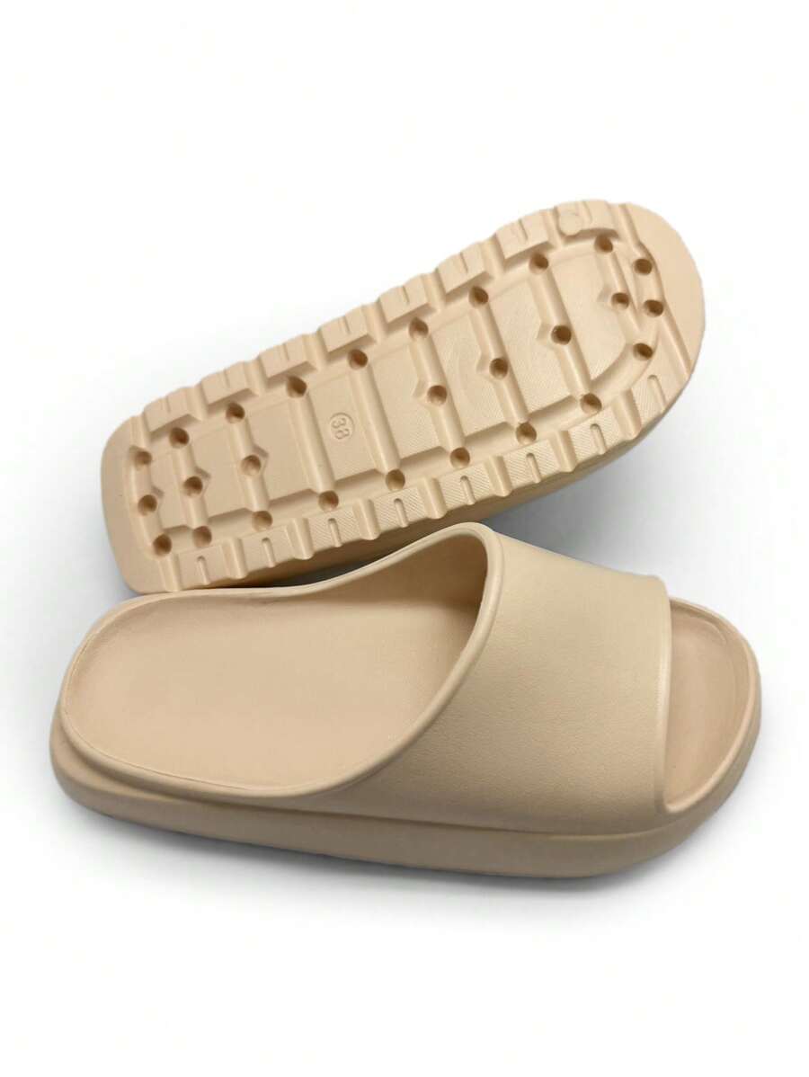 Women's Solid Color Casual Comfortable Plastic Slippers - Apricot - View 1