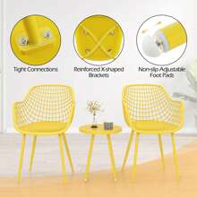 Lifezeal 3 Piece Patio Bistro Set All Weather Heavy Duty Table And Chairs Set Of 2 Black/Yellow - Yellow - View 9