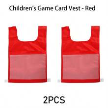 BELLKIDS 儿童训练背心，4种颜色可选，可作练习背心、卡片插入式游戏背心、训练围兜、体育课围兜、团队比赛背心、口袋背心、认知游戏工具、教学辅助工具、互动学习用品，适用于家庭、教室、户外、派对游戏、返校季等场合。 - 彩色 - 查看 17