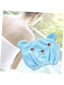 2pcs Cartoon Printed Hair Drying Cap Bathing Cap Thick Absorbent Hair Towel Wrap Turban - Multicolor - View 8