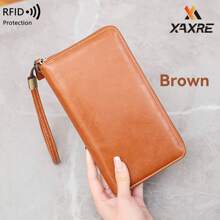 XAXRE 男士 RFID 钱包 PU 皮革信用卡夹 拉链钱包 漂亮柔软腕带钱包 手拿包旅行钱包 适合青少年夏季休闲户外运动或度假旅行或毕业礼物或生日礼服配饰 - 均碼 - 查看 13