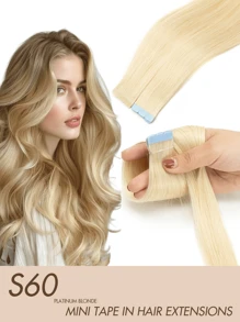 迷你胶带接发真人发雷米真人发双面隐形无缝胶带接发 10 片接发 - 彩色 - 查看 49