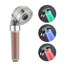 1pc Hydroelectric LED Shower Head With Temperature Display In °C And °F, Handheld Showerhead, Explosion-Proof Hose, American Style Bracket