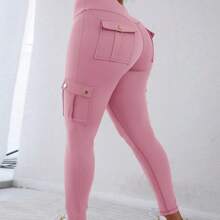 Womens Butt Lifting Leggings With Flap Pockets High Waist Tummy Control Workout Cargo Leggings Yoga Pants