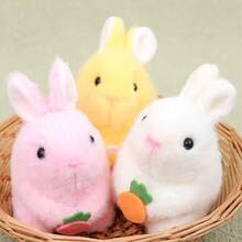 Llavero de conejito de peluche, bonito conejo de peluche, mochila, bolso, para adultos y niños. - amarillo claro - Ver 2