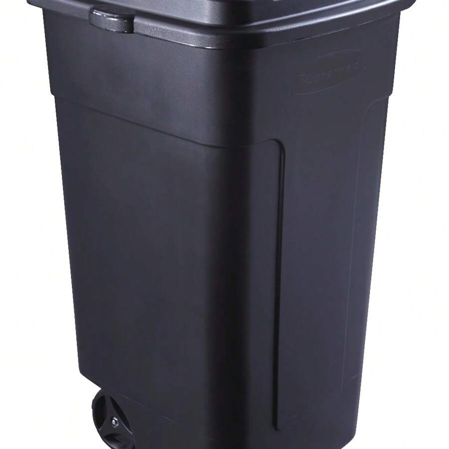 50 Gal Roughneck Wheeled Plastic Garage Trash Can, Black - Black - View 1