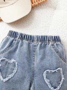 Summer Girls Heart Casual Denim Pants