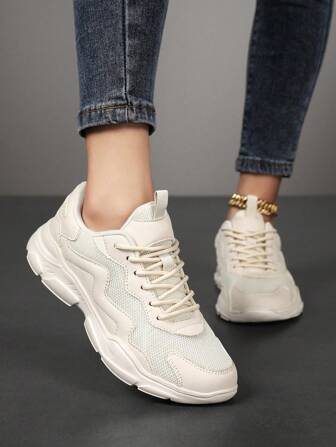 女士休闲运动鞋，防滑厚底女式厚底运动鞋，时尚百搭软底防滑防臭女士休闲鞋，针织网眼透气女士网眼鞋适合户外聚会舒适轻便登山鞋时尚厚底休闲运动鞋，适合青少年和学生