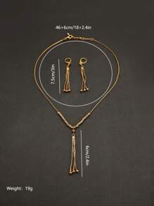 3 PiecesSet Fashionable Unique Elegant Retro Tassel Pendant Necklace Set For Women