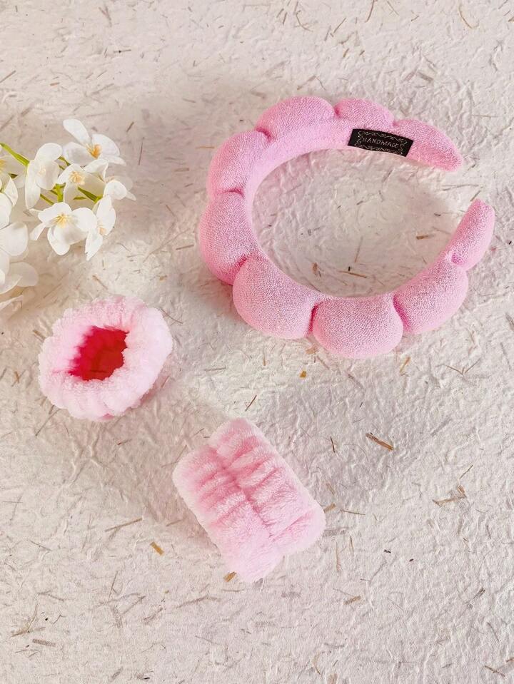 3個セット ピンクの雲モチーフヘアバンド、スパヘッドバンド