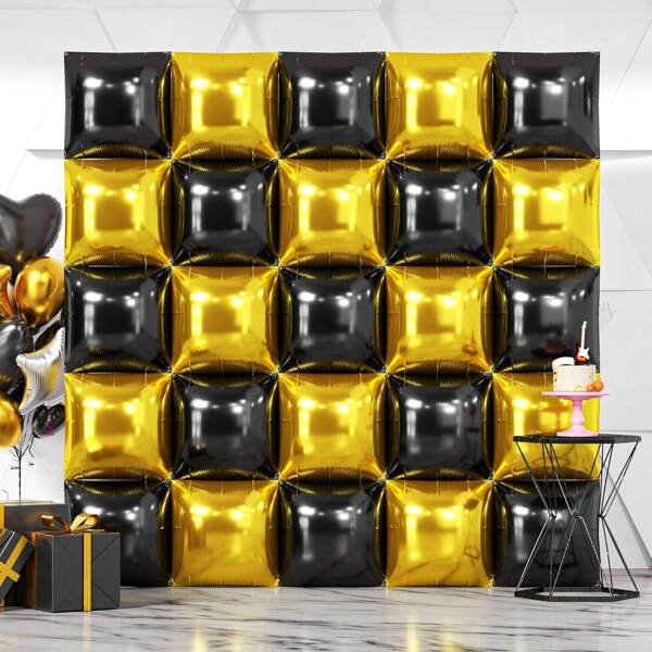 50pcs/36pcs/25pcs/10pcs/12pcs Double-Sided Square Aluminum Foil Balloon Wall, 46cm Polyester Aluminum Foil Balloon Arch Kit For Party Background Wall, Suitable For Bachelorette, Anniversary, Wedding, Mother's Day, Valentine's Day, Bridal Shower, Birthday Party, Shower Backdrop Decor (Multi-Color Options)
