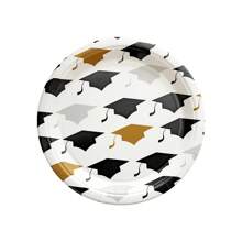 10pvd/20pvd/50pcs 2025 Graduation Paper Plate Graduation Party Decorations Black And White Class Of 2025 Graduation Cap Plates For College High School Congrats Graduation Party Supplies - Multicolor - View 6