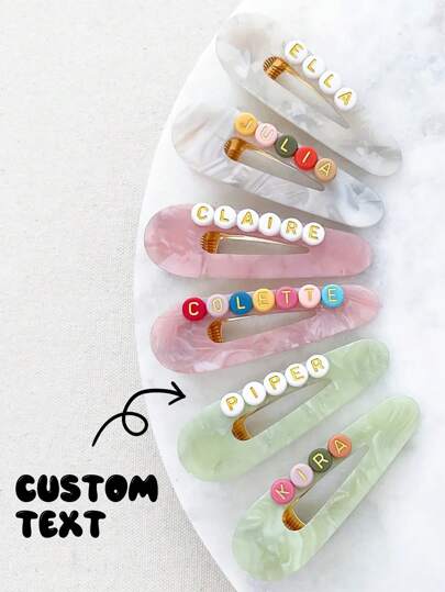 1pc Custom Letter Hair Clip, Cute Casual PEVA Claw Clip, Fresh For Summer Beach, Colorful,Cute,Adorable,Funny,Kawaii,Y2K,Stylish,Unisex,Casual,Custom,Personalized,Unique,Customized,Ideal Gifts For Him,Ideal Gifts For Her,Her,Boyfriend,Girlfriend,Family,Friends,Delicate Romance,For Office,For School,For Classroom,For Teacher Gifts,For University,For Colleague,For Dorm Rooms,Vacay Vibe Au