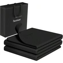Esterilla de yoga plegable Readaeer para viajes, de 6 mm de grosor con bolsa de transporte, esterilla de ejercicio antideslizante de TPE para Pilates de 72" L x 24" A x 0.24 pulgadas - Negro - Ver 1