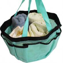 1pc Women Summer Mesh Beach Tote Bag, Multifunctional Drawstring Pouch For Swimming Pool, Cosmetic Bag - Multicolor - View 5