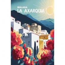 1pc Wall Arts Posters Optional Frame Travel Canvas Poster, Retro Travel Poster Malaga City Canvas Printing Art Village Beach Sunshine Coast Retro Wall Art Picture Mural Home Decoration, Frameless ,Wall Art With Frame - Multicolor - View 26