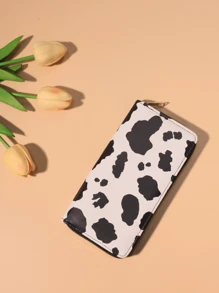 Women's Long Wallet Cow Pattern Simple Multi-Card Slots Coin Purse For Women Wallet Mini Wallet Purse Wallet Wallet Wallet - Black and White - View 1