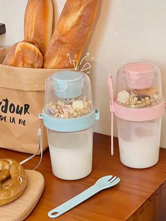1件套沙拉工具、便携式沙拉杯、多用途午餐杯沙拉碗、早餐工作餐午餐制作工具、燕麦酸奶沙拉杯、午餐盒便当盒工具、厨房餐桌工具、旅行食品托架、工作餐配件、学生返校工具