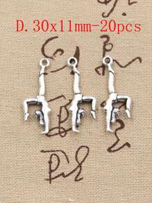 Charms Gymnastics Player Gymnast Sporter Silver Color Pendants