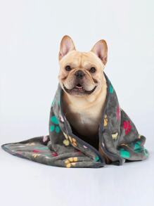 1 pièce Couverture polaire pour animal de compagnie pour le printemps et l'automne, motif mignon de patte, chaude et épaisse pour chiens et chats, convient pour toutes les saisons - Noir - Voir 6