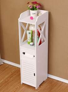 1pc Toilet Storage, Small Bathroom Storage For Half Bathroom, Small Bathroom Storage For Tiny Spaces, Little Shelf For Bedroom, Narrow Toilet Paper Cabinet For Restroom Home Bathroom Decor Bathroom Organizer Back To School