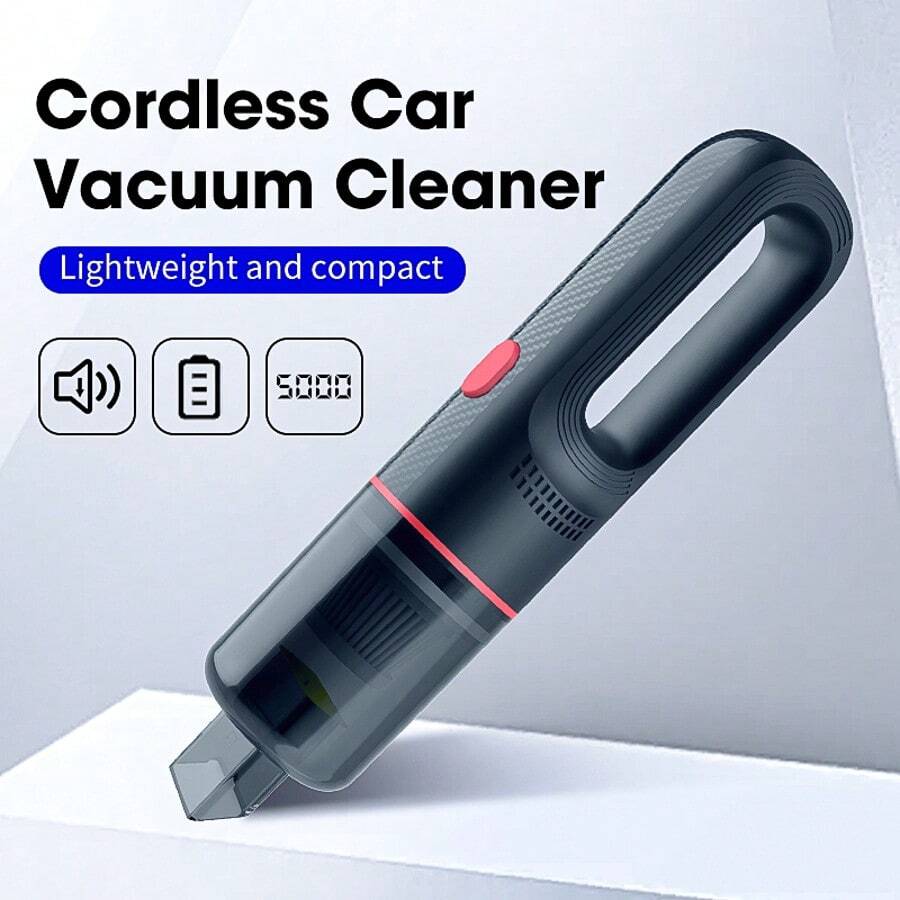 CARSUN [Dual Use: Car & Home] Cordless Handheld Vacuum Cleaner With 3500pa Strong Suction, Portable Dual Brush Heads Set, Car And Home Dust And Pet Hair Cleaning Tool - Black - View 1
