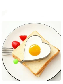 1pc/5pcs Thicker Stainless Steel Egg Rings, Heart-Shaped Egg Mold, Cooking Tool For Fried Eggs, Poached Eggs, Egg Bites, Rice Balls, Random Style - Metal - View 5