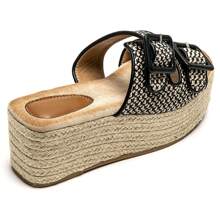 Sandalias de plataforma con suela gruesa, versátiles y de moda para el verano - Negro - Ver 4
