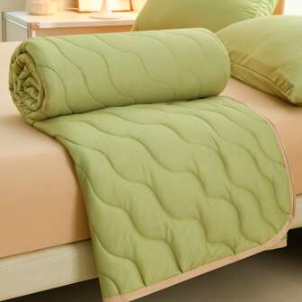 1 件纯色波浪针织毯，多功能夏季被子，卧室装饰，小礼物