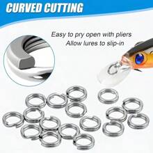 100 Stainless Steel Flat Double Ring Open Ring For Lures And Hooks - Durable - Multicolor - View 10