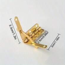 4pcs Folding Metal Mini Hidden Hinges, 7-Character Hinges Copper Lock Buckles For Jewelry Gift Box