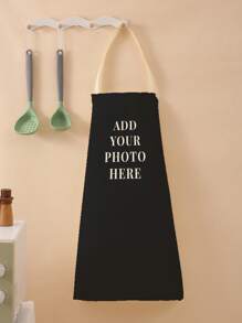 1pc Customizable Photo Linen Apron, Personalized Kitchen Apron With Logo Design, Breathable Lightweight Chef Cooking Apron, Kitchen Accessories - Multicolor - View 4