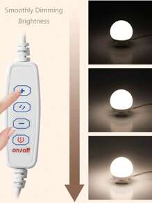 16 Bulbs LED Makeup Mirror Light With USB Adapter,Rotatable Ball Lights Bulb For Room Makeup Mirrow Decoration