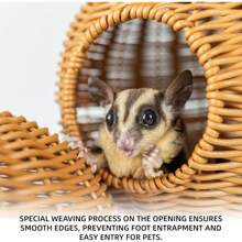 Pet Cage Sleep Bag For Small Animals ,Birds Squirrels Marmosets Rats Hamsters, Metal Frame PP Rattan Durable Water Resistant Safe Material