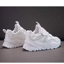 Zapatillas de tenis para niños y niñas de 6 a 18 años, cómodas, rosas, informales, de moda, cómodas, transpirables, de suela suave. - Blanco - Ver 5