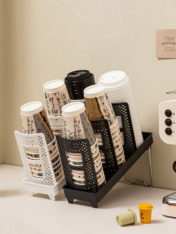 1pc Simple Circular Disposable Cup Holder,Paper Cup Holder,Water Cup Holder,Large Capacity Storage,Single Row And Double Row Can Be Selected,Suitable For Disposable Paper Cups, Water Cups, Tea Cups, Etc,Suitable For Kitchen, Living Room, Etc