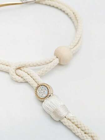 2 件手工编织窗帘绑带，开斋节装饰窗帘绑带，波西米亚风格窗帘绑带，可调节兔子洞设计窗帘饰边，适用于卧室、客厅家居窗帘装饰