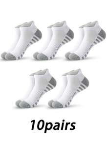 10/20/30 Pairs Breathable And Comfy Men's Crew Tennis Socks For Outdoor And Casual Wear, All-Season Unisex Tennis Socks
