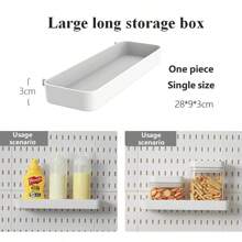 Najlepiej sprzedający się artykuł do domu, Basic Living 1 szt. montowany na ścianie i bez wiercenia plastikowa tablica perforowana, zestaw akcesoriów o wielu kombinacjach, uniwersalna tablica perforowana do przechowywania z różnymi pudełkami do przechowywania i metalowymi haczykami, odpowiednia do warsztatu garażowego/organizacji i przechowywania w kuchni domowej/biurze/pokoju rzemieślniczym/łazience (28*28 cm)
