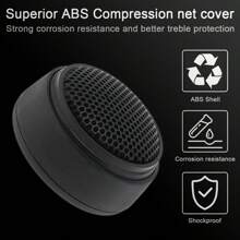 2 件装通用 1000W 汽车扬声器圆顶高音扬声器音响车辆汽车音乐立体声改装扬声器 - 黑色 - 查看 8