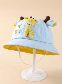 Baby Cute Deer Design Sun Hat, Unisex Kids Bucket Hat, Sun Protection Bucket Hat For Spring And Summer - 1PC - View 4