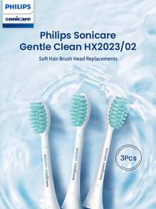 PHILIPS 飞利浦 Sonicare HX2023 替换刷头 温和清洁型 3 件适用于飞利浦 Sonicare 2000 系列