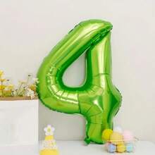 1pc 32-Inch Lime Green Mylar Number Balloon, Suitable For Spring, Birthday, Anniversary Party Decoration
