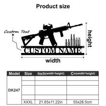 1 件定制双酷突击步枪墙饰、冲锋枪标志、复古风格金属机枪装饰、枪械爱好者铁板 - 个性化名称、文字内容 - Gunlover 定制装饰、第二修正案礼品枪军事艺术礼物生日毕业、多功能、耐用、装饰性、可重复使用、精致、时尚、高品质、色彩鲜艳、现代、定制、个性化、独特、适合他的理想礼物、适合她的理想礼物、男朋友、爸爸、女朋友、妈妈、家人、朋友、茶室、家庭、花园、办公室、家居装饰