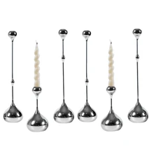 3pcs Elegant Candle Holder Set, 13.7"/13.7"/5.9", Home Decor Metal Candle Stand For Wedding, Dining, Party Or Anniversary Gifts Birthday Graduation - Silver - View 14