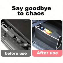 1pc Durable Felt Fabric Car Trunk Organizer