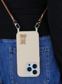 Handy-Hülle mit Hasen-Motiv und handgefertigtem Schlüsselband für iPhone 13, 14, 15, 16 Pro Max