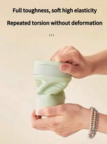 Silicone Foldable Travel Cup, Portable Retractable Collapsible High Heat Resistant Outdoor Rinsing Cup Home Bathroom Decor Summer - Multicolor - View 4